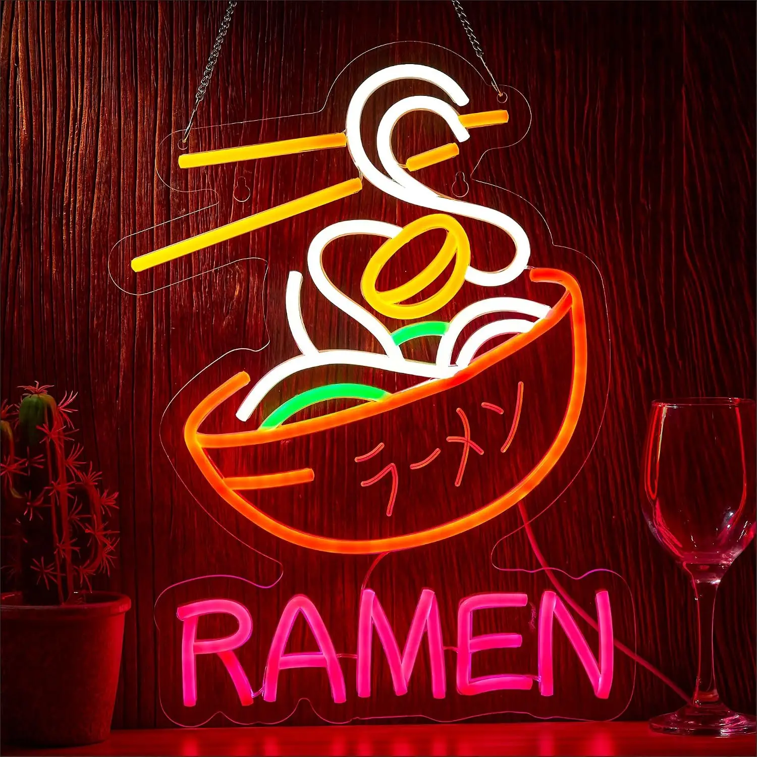 Japanese Ramen Neon Sign USB Powered LED Neon Light for Restaurant Kitchen Bar Shop Bedroom Wall Art Decoration Gift Night Light