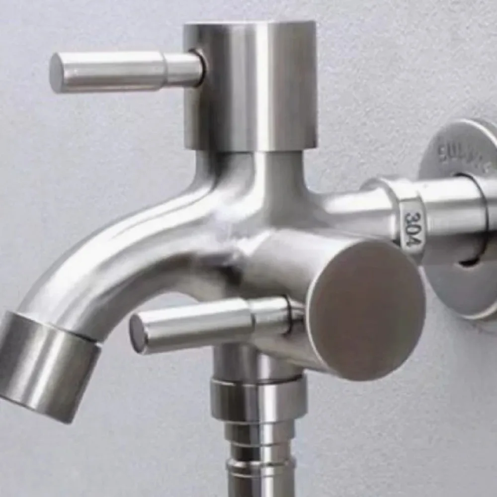 Two Way Outlet Faucet Multi-purpose Dual Tap for Washing Machine & Home Laundry Basin Installation