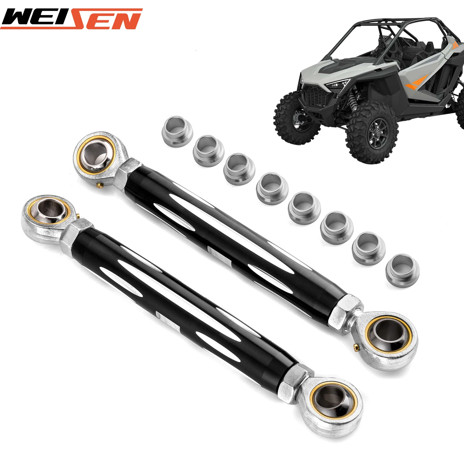 

UTV Off Road Adjustable Front Sway Bar Links/Stabilizer Bar End Links/Linkage for 2022+ Polaris RZR Pro R Turbo R 2/4 Accessory