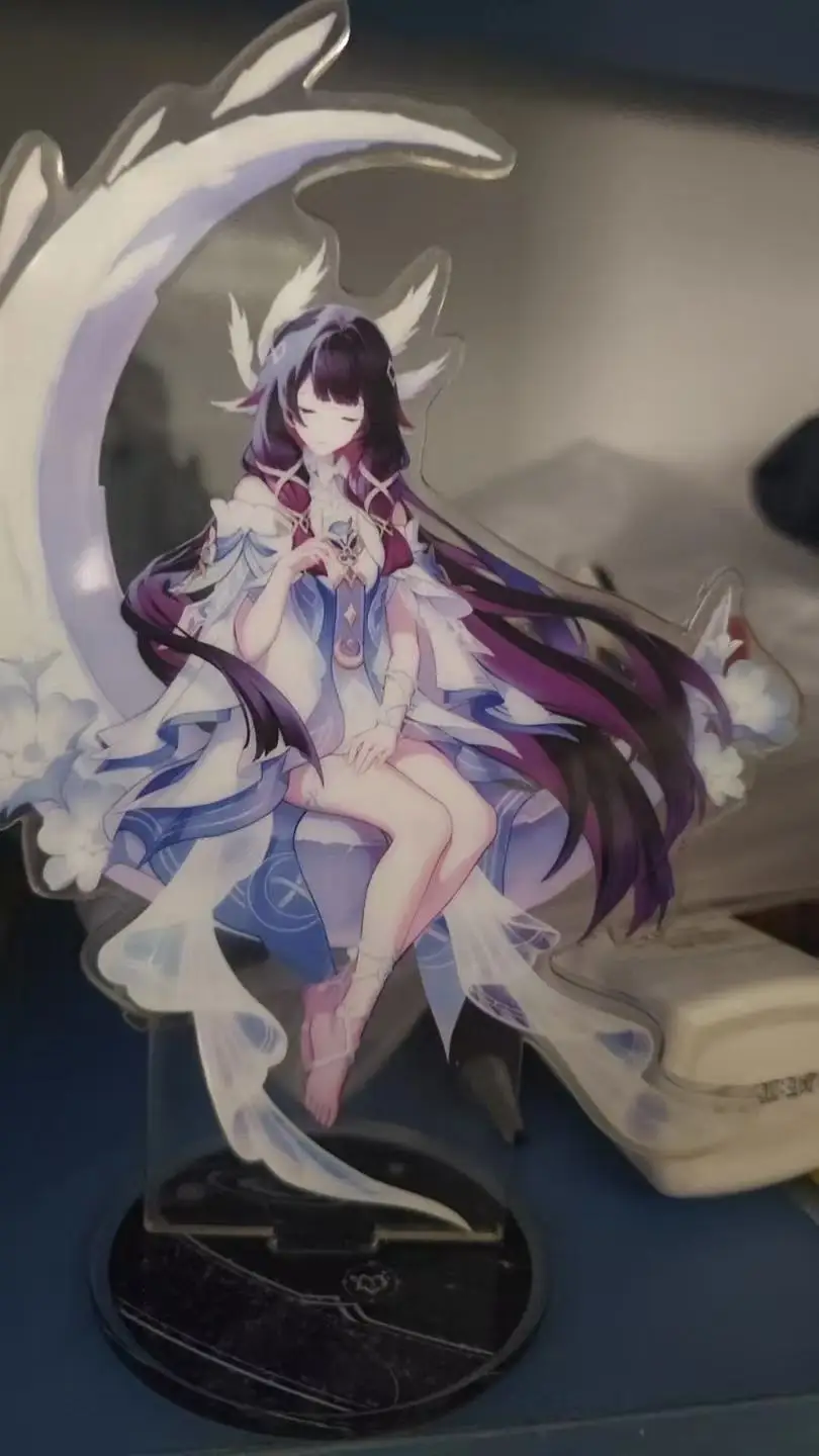 

Anime Cosplay Doll for Genshin Impact Columbina Anime Acrylic Figure Ornament Stand Decor Standing Sign Birthday Keychain