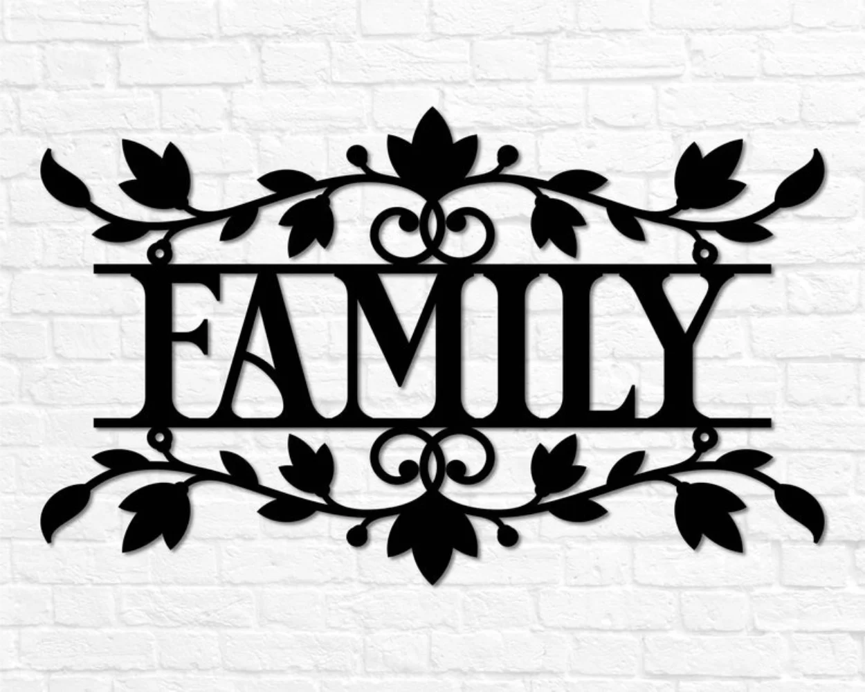 Personalized Metal Family Sign Wall Decor Family Wall Art Metal Word Dining Room Cursive Word Sign Room Decor Home Decor