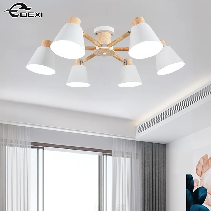 Modern Living Room LED Chandelier Bedroom Ceiling Lamp Kitchen Ceiling Chandelier Children's Room E27 Light Home Decorative Lamp