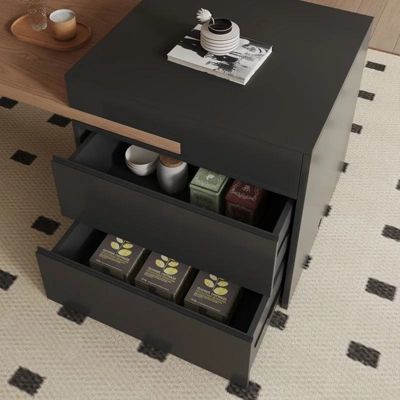 Tavolo Zhongdao integrato a scomparsa per uso domestico, con lastra di roccia piena, per riporre l'isola della cucina in stile antico