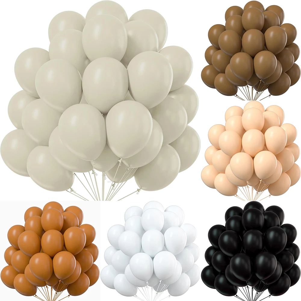 5/10/12/18inch Sand White Retro Balloons Coffee Brown Khaki Nude Black White Ballon Baby Shower Birthday Party Decoration Globos