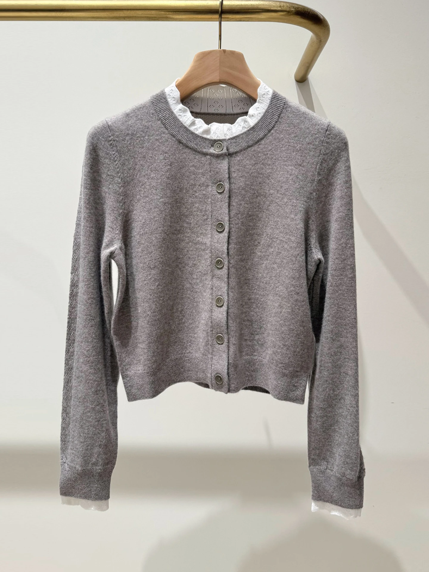 الراقية محبوك سترة مفتوحة أعلى f-تنورة مجموعة المرأة Faion الخريف الشتاء فرقة ألياف البوليستر زر إغلاق Casua...