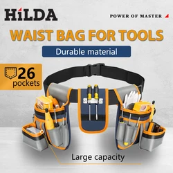 HILDA Multifunctional Adjustable Elastic Tool Storage Bag Wear-resistant and Waterproof Hardware Tool Waist Bag