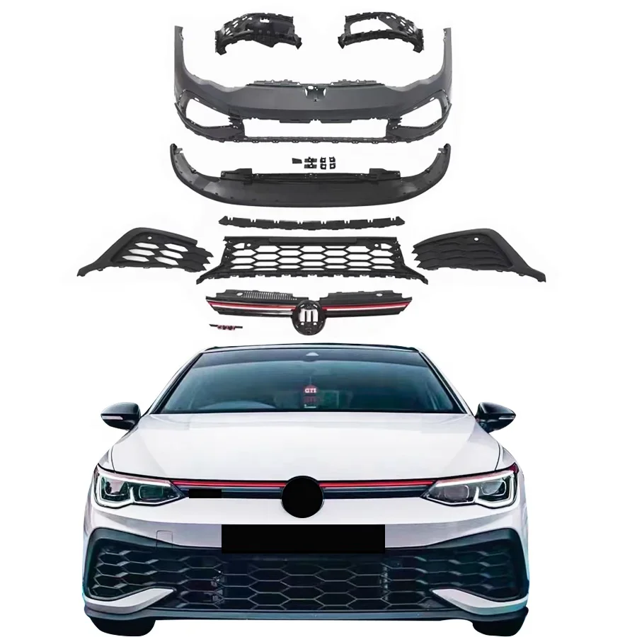 Car Front Bumper For VW Golf 8 Gti R CS High Quality PP Material Car Body Kit For MK8 Car Exterior Parts Accessory