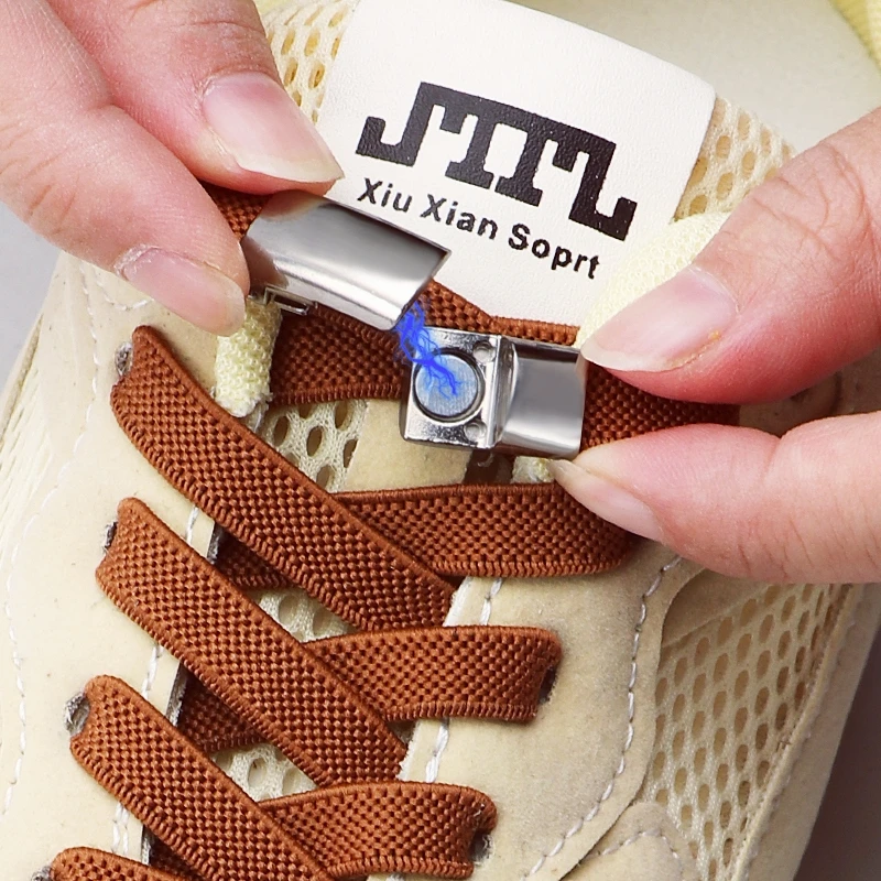 1Pair/2Pair No Tie Magnetic Shoelaces for Sneakers Elastic Shoe Laces Elastic No Tie Laces for Adults and Kids Shoe Accessories