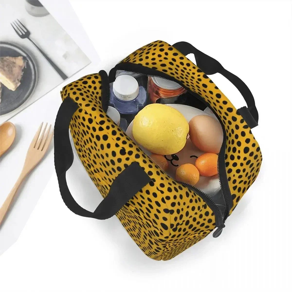 Yayoi Kusama Insulated Lunch Bag Thermal Bag Yayoi Kusama Art Abstract Dots Pumpkin Polka Pop Aesthetic Leakproof Lunch Box Tote