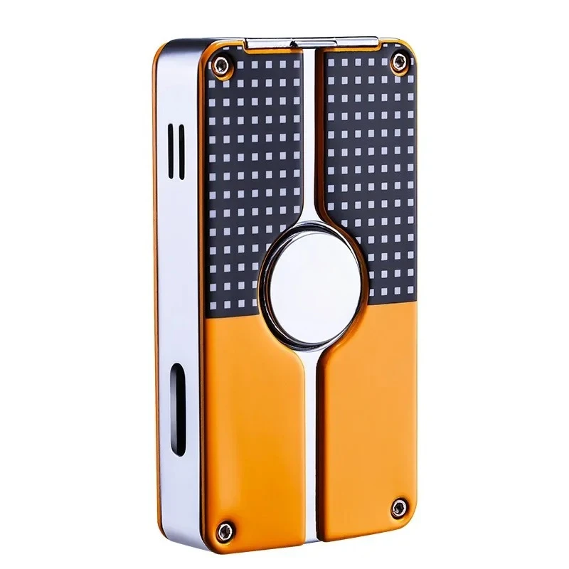 Professional Cigar Lighter with Cigar Punch Series Three Flame Blue Flame Direct Torch Butane Lighter Flashlight with Gift Box - Image 6