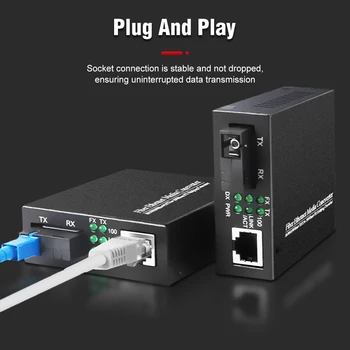 1 pair single fiber optic transceiver media converter fiber optic sc rj45 20km 10/100M EU sc fiber optic media converter multi