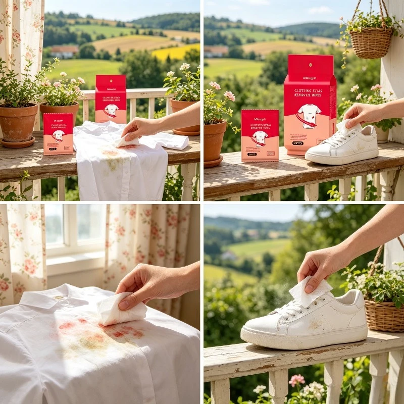 No-Rinse Down Jacket Cleaner / White Shoe Stain Remover Wipes, for White Clothes, Disposable Individual Packaging