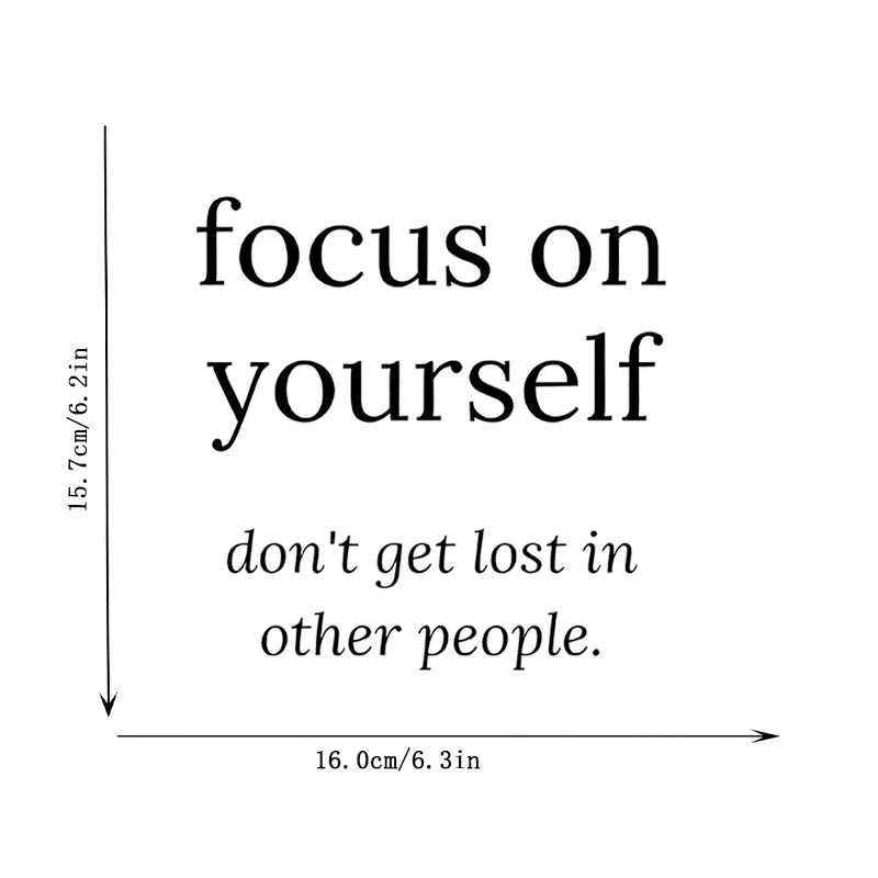 Focus on Yourself Don't Get Lost in Other People, Mirror Makeup Mirror Stickers, Car Sticker, Car Window Decoration