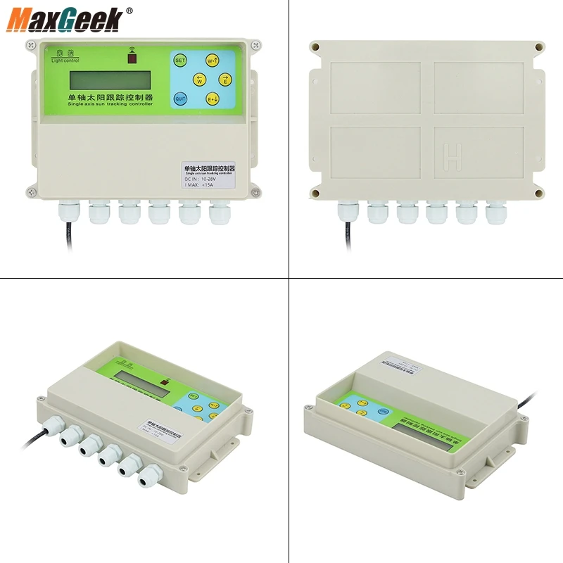 Maxgeek 12-24V XMYC-1 Controller solare ad asse singolo con telecomando opzionale per il monitoraggio del sole del sensore di velocità del vento