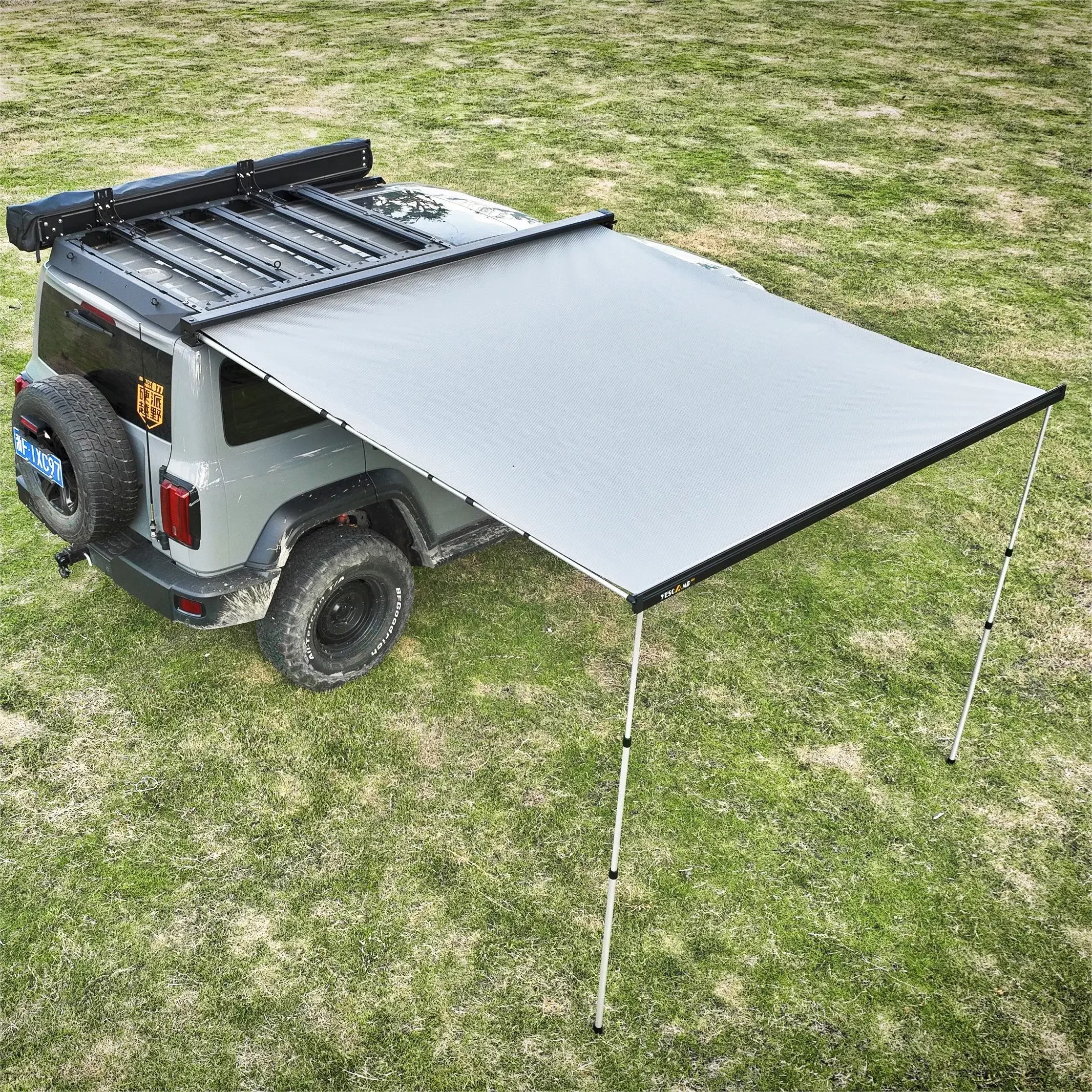 FOR 2.5*2.5m car roof side 4x4 4wd fast open sun shade retractable vehicle side awning for car