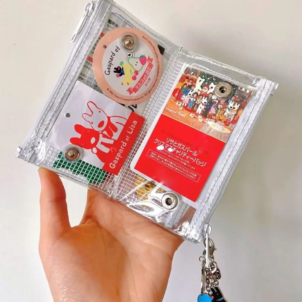 New Card Holder PVC Storage Bag Multi-Layer Waterproof Wallet Transparent Washable Zipper Coin Purse