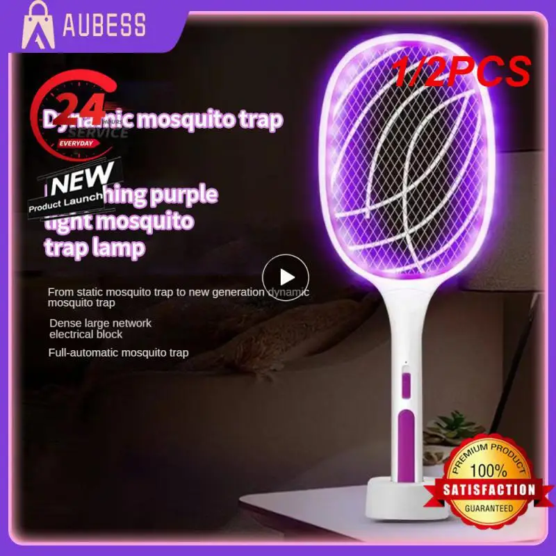 1/2PCS 3 IN 1 10/6 LED Trap Mosquito Killer Lamp 3000V Electric Bug Zapper USB Rechargeable Summer Fly Swatter Trap Flies