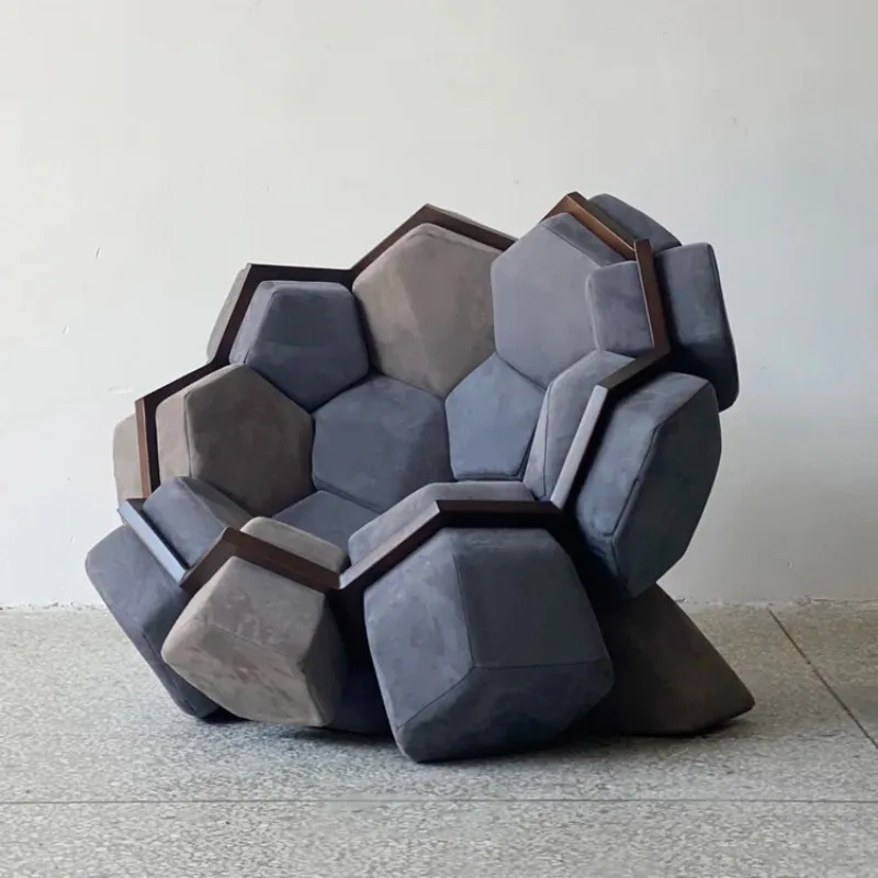 Nordic light luxury creative designer personalized armchair hotel lobby model room quartz module combination sofa chair