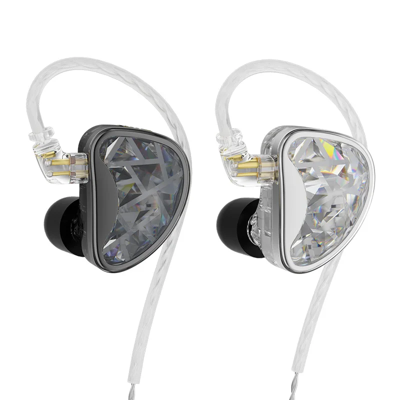 KZ AS24 HIFI In Ear Monitor 12 Balanced Armature Earphones Noise Cancelling Earbuds DJ Sport Headset Silver Plated Cable