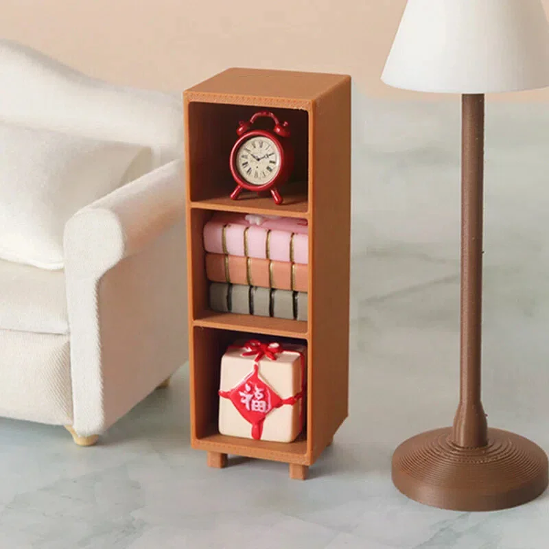 1Pcs Storage Cabinet Locker Ornament 1:12 Dollhouse Miniature Bookshelf Bookcase Model Furniture Decor Toy