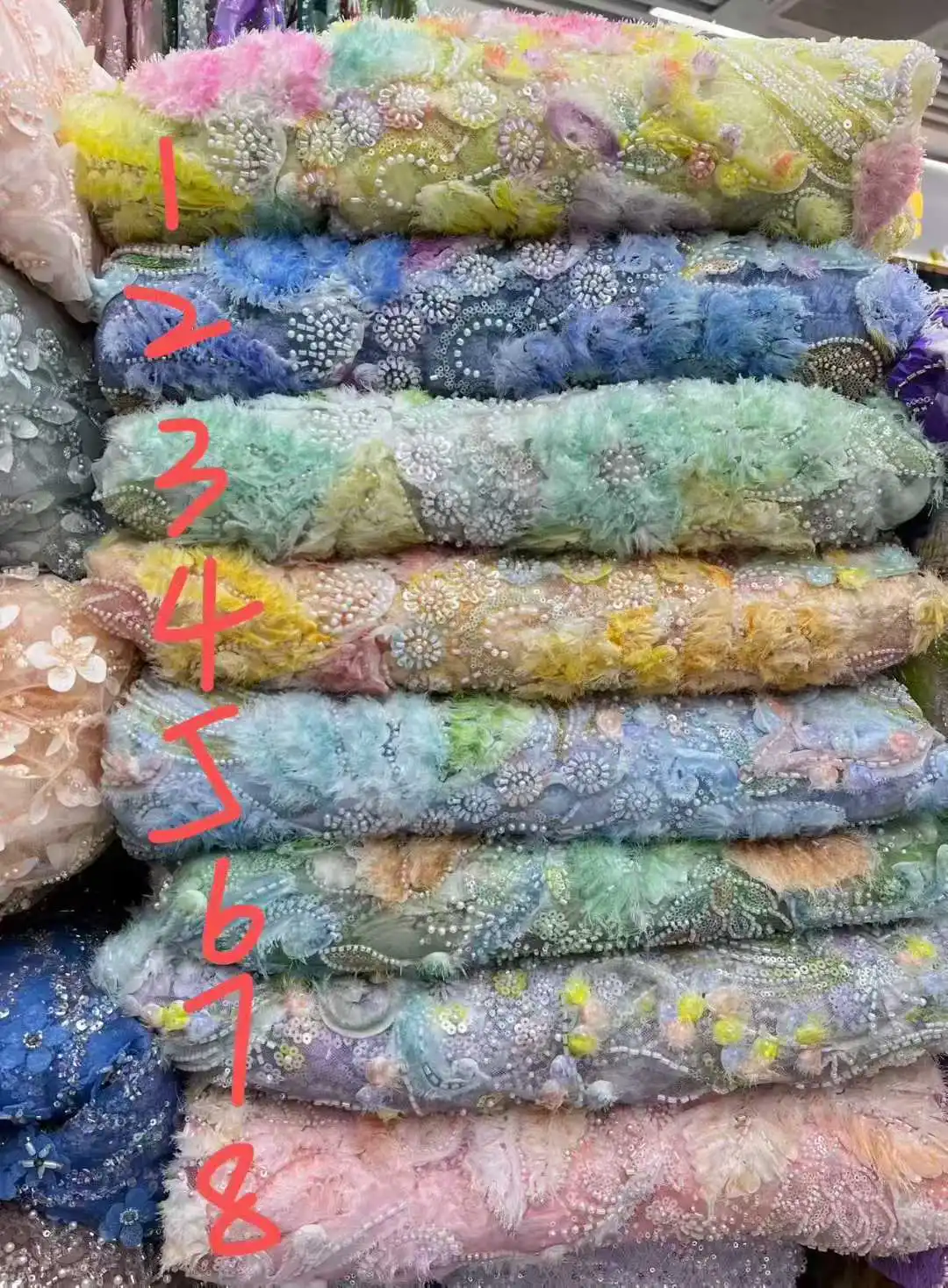High Quality African Beaded Tulle Lace Fabric 2026 High Quality Luxury French Nigerian Sequins Lace for Party Dress Sewing