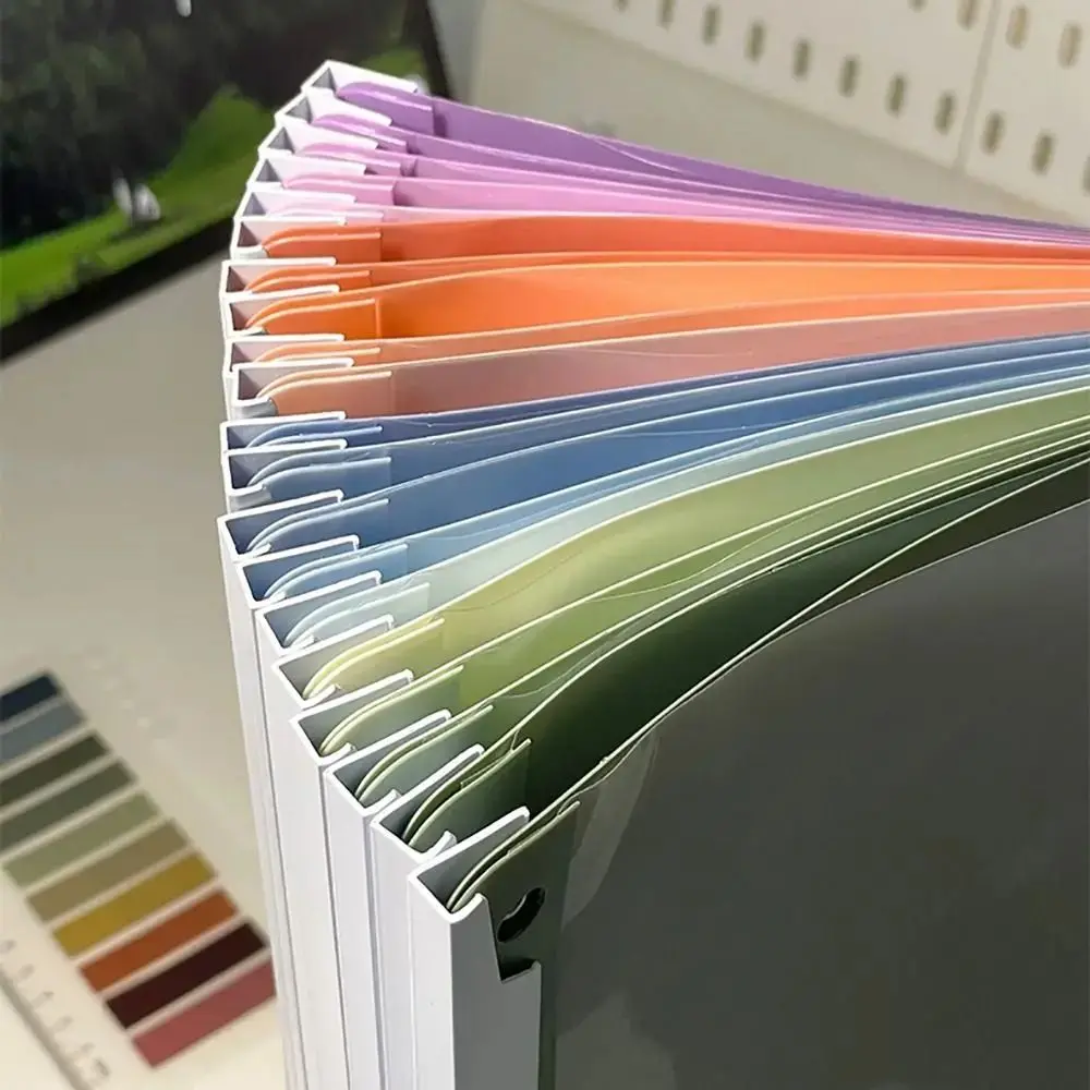 Gradient Morandi Color A4 Draw Rod Folder Waterproof Sliding Bar Pull Rod Clip Large-capacity Thickened Test Paper Storage Clip