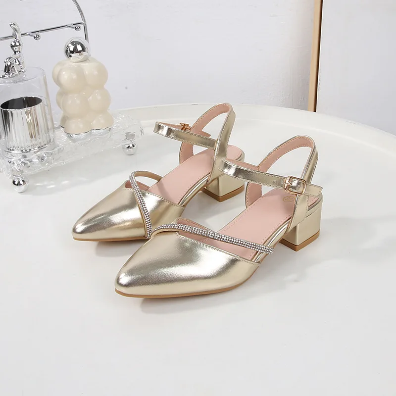 Children Girls Leather Shoes White Princess High Heel Shoes For Kids Girls Performance Dress Student Show Dance Sandals 28-38