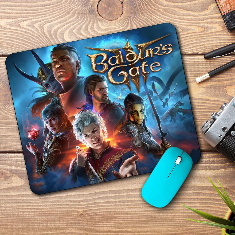 2mm Baldur's Gate 3 Video Anime Game Logo Kawaii Mouse Pad HD Pattern Computer Peripherals Customizable Keyboard Accessories