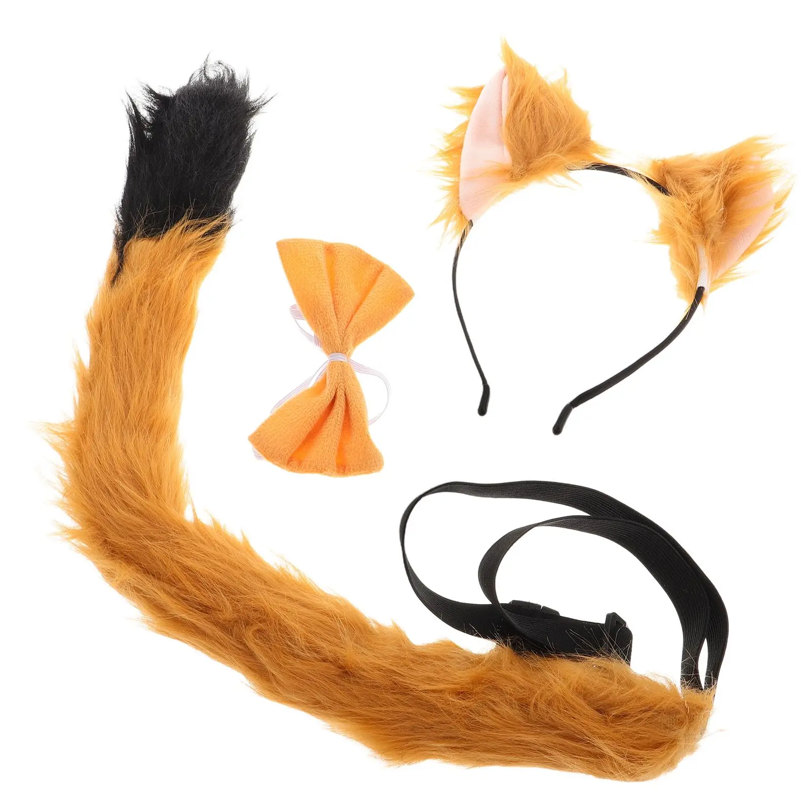 

Children's Headgear Headbands Animal Ears Party Costume Fox Artificial Earpiece Fabric Halloween White Faux