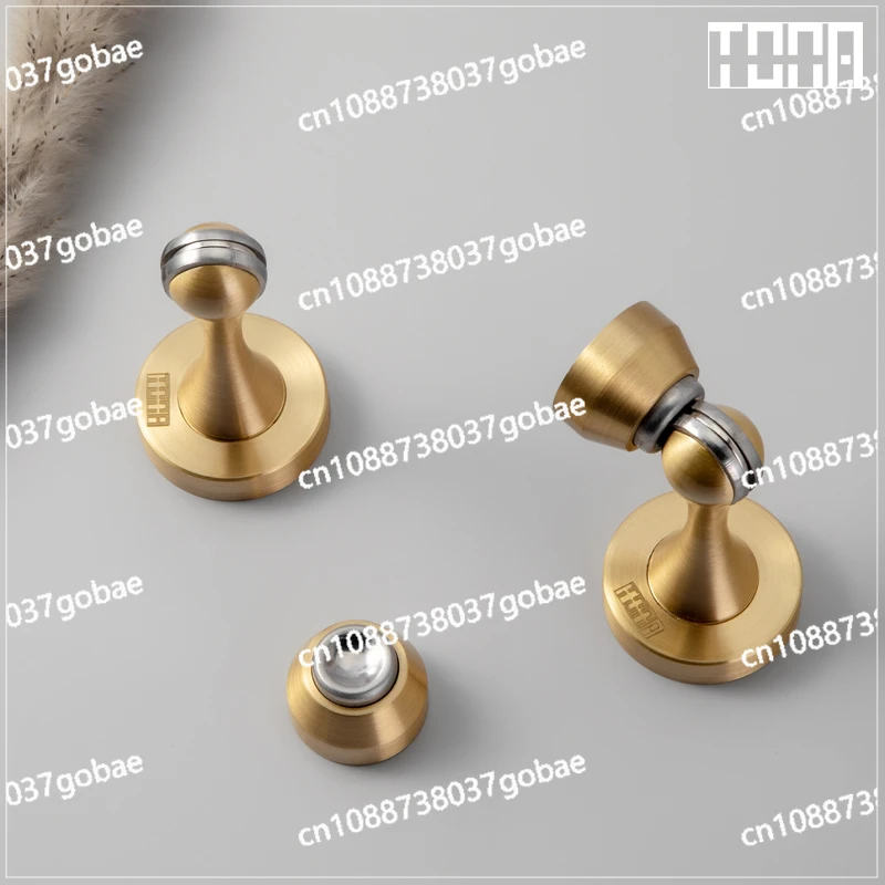 Yy Brass Door Suction Household Anti-Collision Floor Knob Copper Wall Suction Strong Magnetic Floor Suction