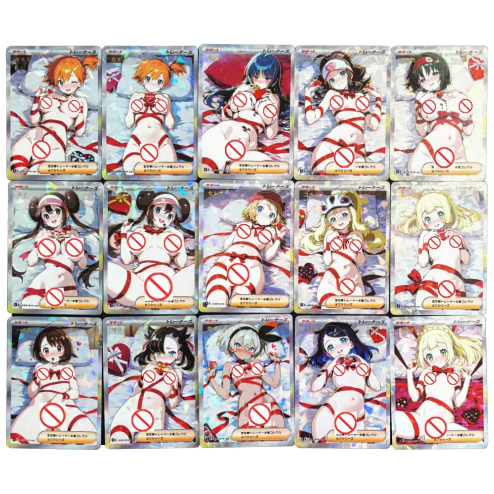 لتقوم بها بنفسك 15 قطعة/المجموعة PTCG المدرب سينثيا ليلي روزا ضبابي مارني ACG الذهب الساخن بطاقة فلاش الكلاسيكية أنيمي جمع بطاقات لعبة هدية