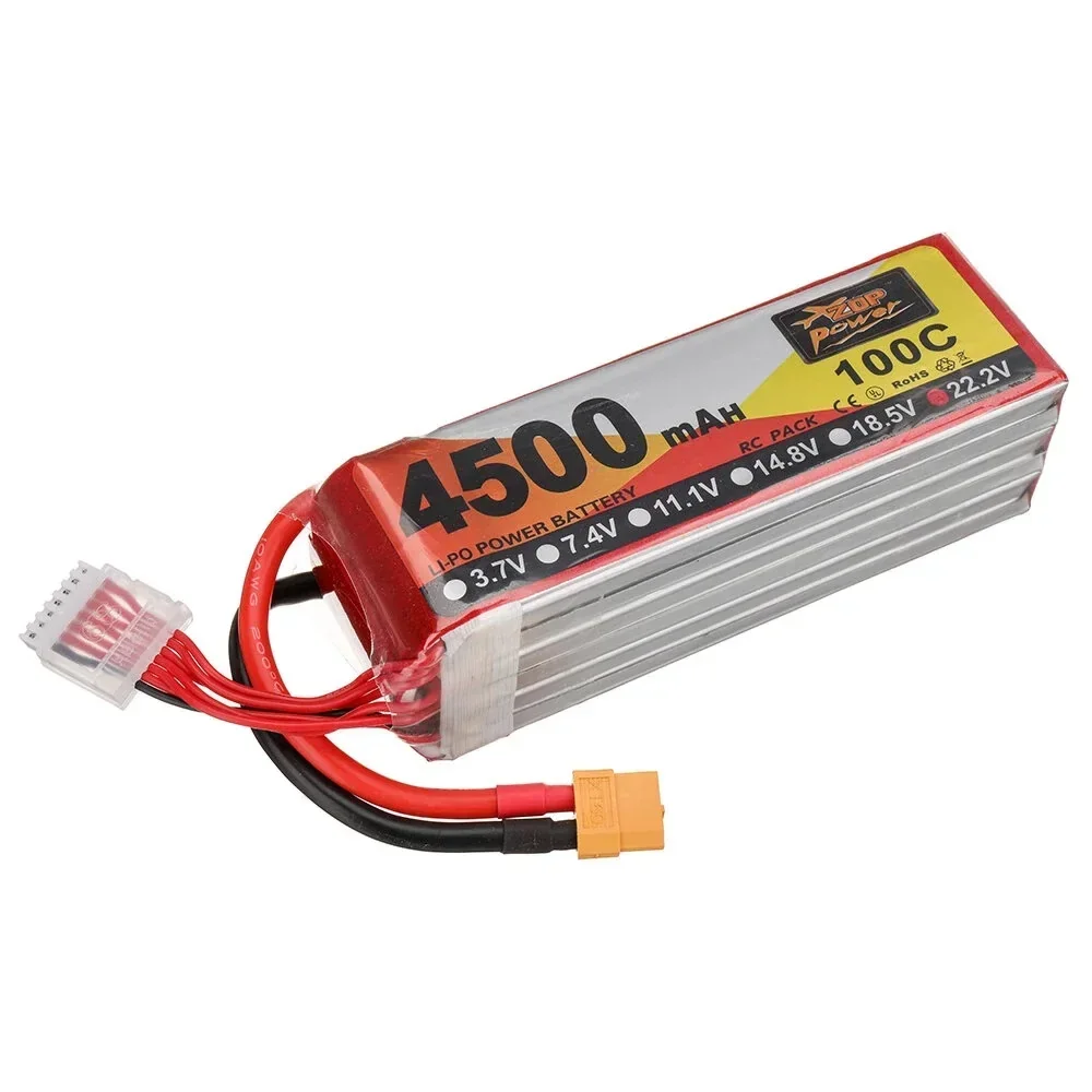 ZOP Power 22.2V 4500mAh 100C 6S LiPo Battery XT60 Plug for RC Drone