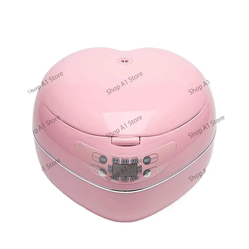 Heart Shape Mini Electric Rice Cooker for 1-2 Persons, Smart Multi Function Cooking Pot, Dorm Home Use for Rice & Cake