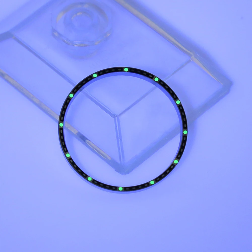 حلقة فصل ساعة مضيئة ، 316 لتر من الفولاذ المقاوم للصدأ ، أخضر فائق ، SKX007 ، تصميم جديد