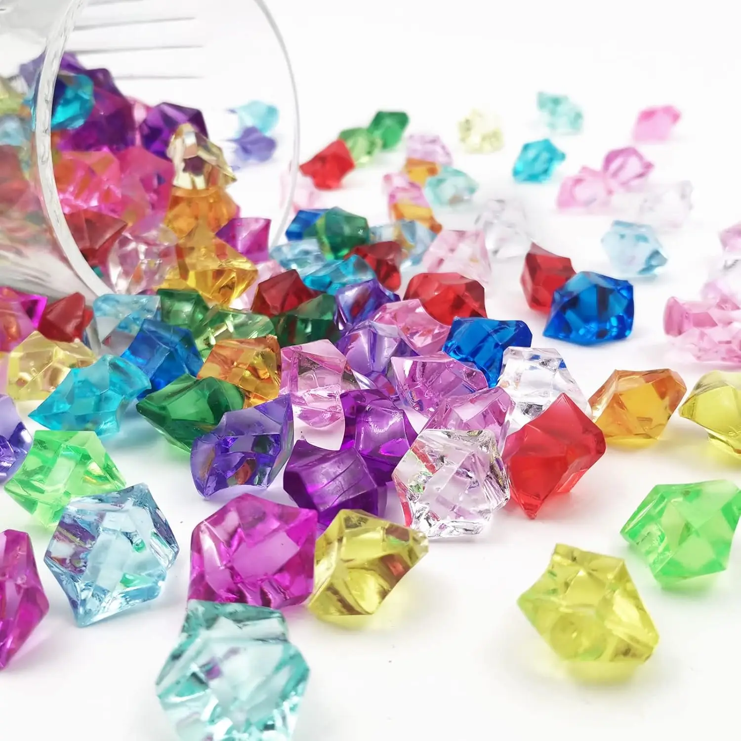 200PCS Clear Fake Crushed Ice for Vase Fillers, Plastic Crystal Diamond Acrylic Rock for Table Scatter, Home Decoration, Wedding