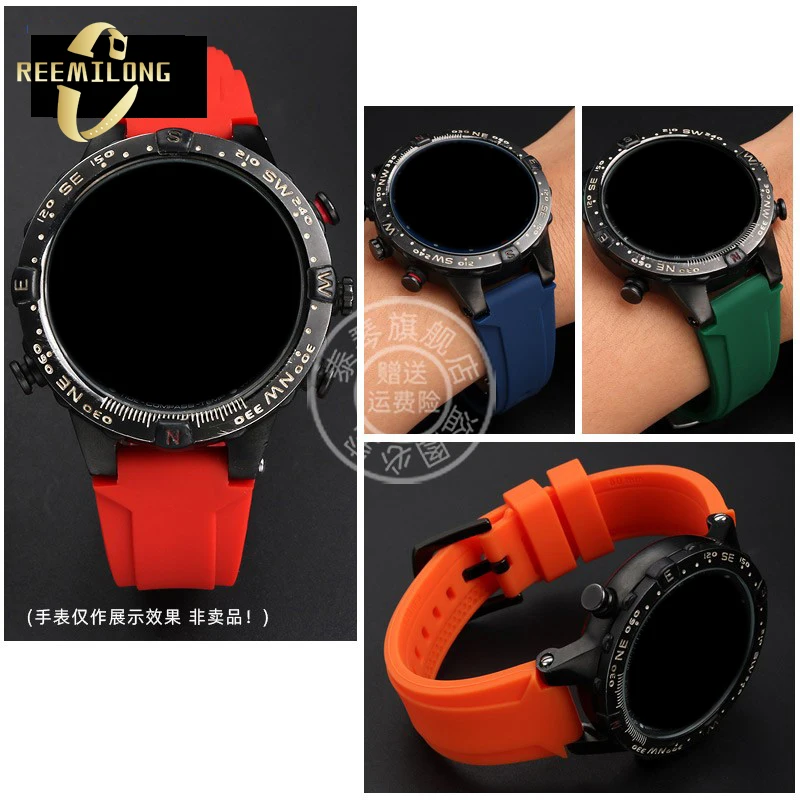 Silicone rubber watch strap 16mm Convex joint black red orange blue green watchband with tool For Timex T2N721 T2N720 TW2T76300