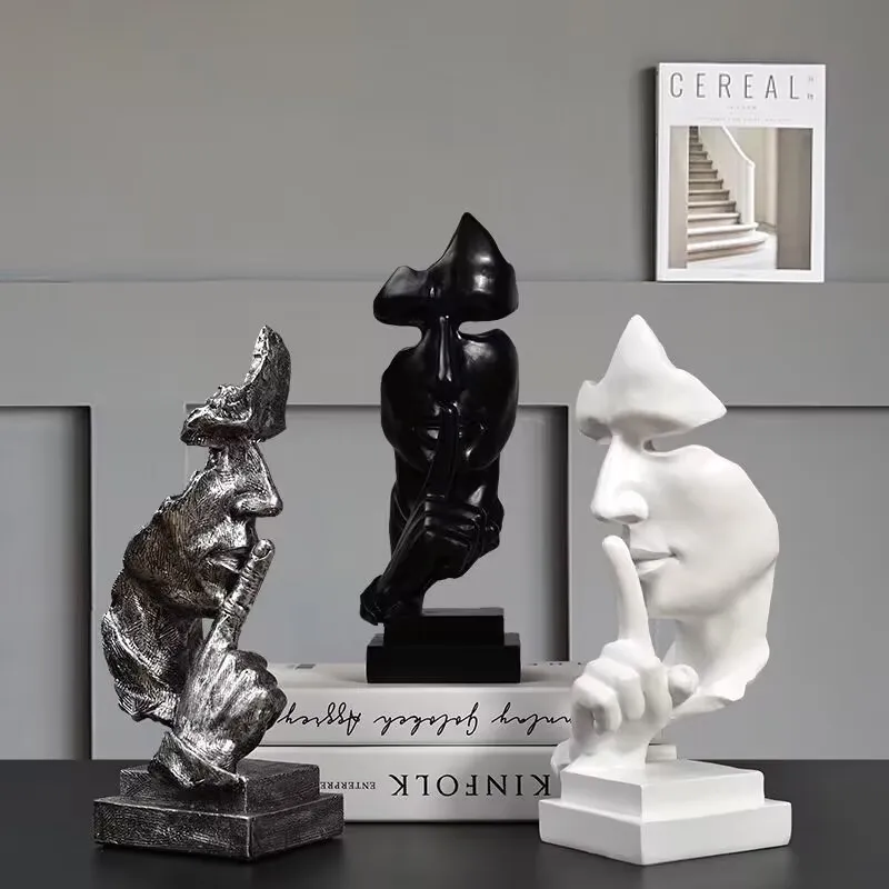 

Домашнее украшение Impression Grace, скульптура лица, тишина, это Золотая скульптура для абстрактного украшения