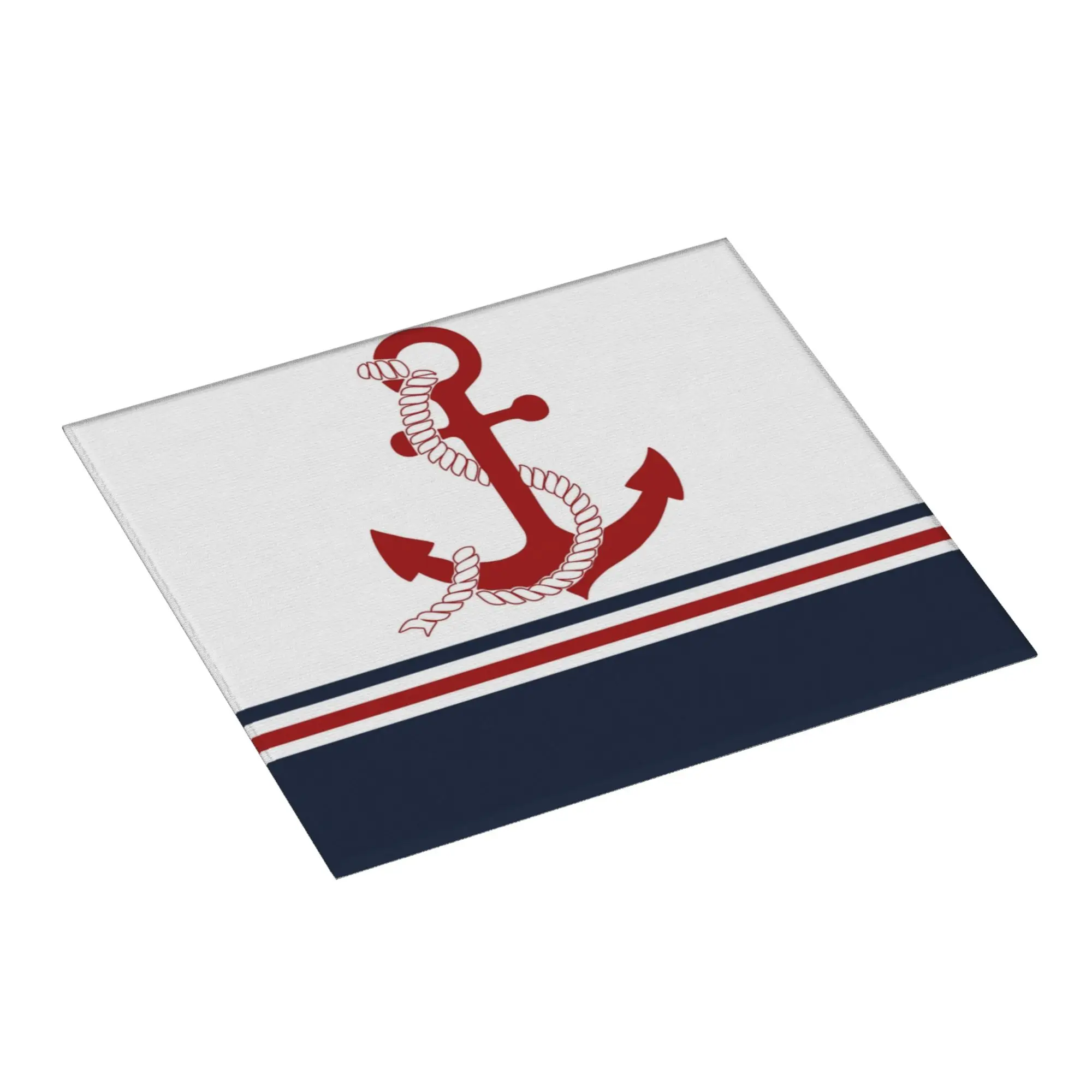 Drying Mat For Kitchen Nautical Stripes Red Anchor Barware Tableware Oil Proof Reusable  Washable Kitchen Sink Drying Pad