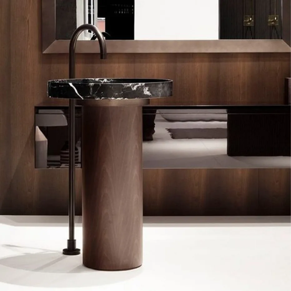 حوض غسيل على الطراز الإيطالي بعمود الرياح حوض غسيل منزلي بسيط #3