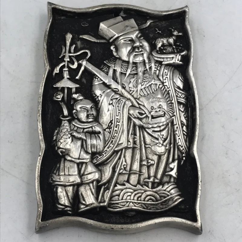 Carved Dragon Pattern Vintage Style Double-Sided God of Wealth Sign Factory Direct Supply Home Decoration