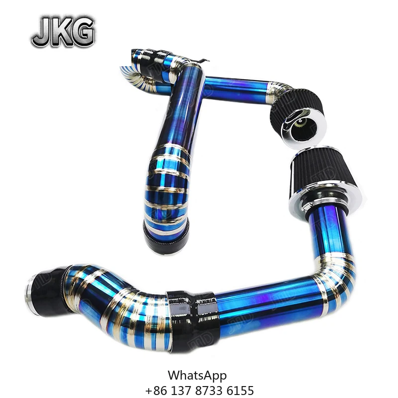 

JKG High Performance Cold Air Intake Filter Kit System Titanium Pipe For BMW G8X M3 M4 S58 Engine Silver Blue