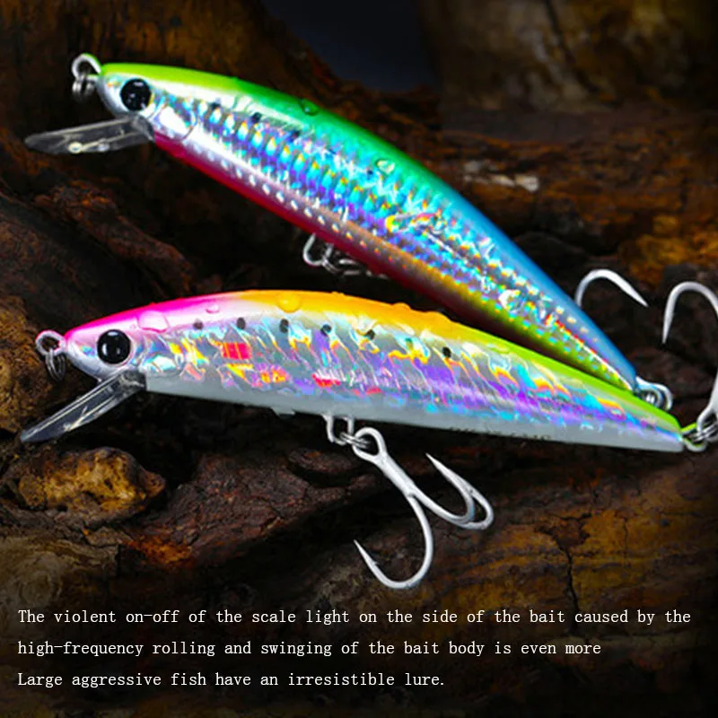 1 Piece Water Fishing Lure 120mm40g Floating Swinger Hard Lure Artificial Simulation Lure  Hook Swinger Crank Lure 3D Eyes 2.0m