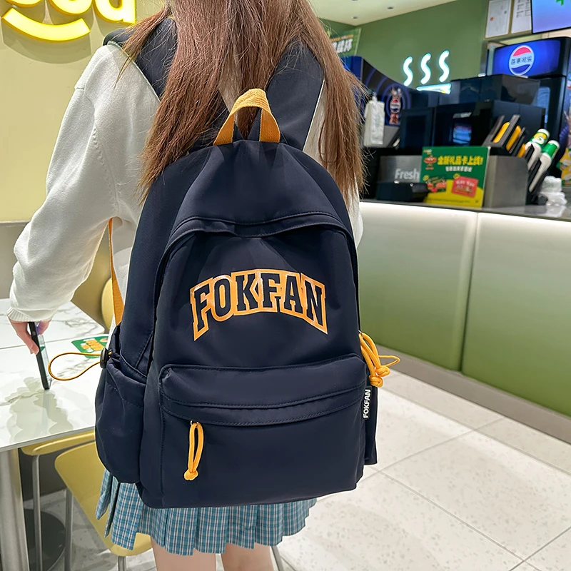 

Fashion Letter Backpack For Women 2026 Large Capacity Casual Nylon Backpack Female Schoolbags For Teenage Girls Travel Bookbag