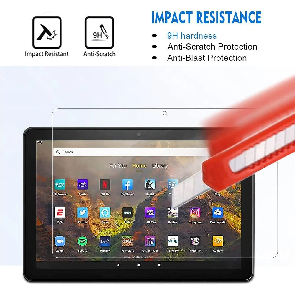 2Pcs Tablet Tempered Glass Screen Protector Cover for Amazon fire HD 10 2021 Protection Tempered Film For HD 10 11th Generation