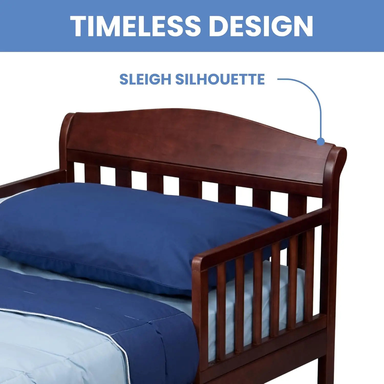 Cherry Toddler Bed with Guard Rails, Meets Safety Standards, Easy Assembly