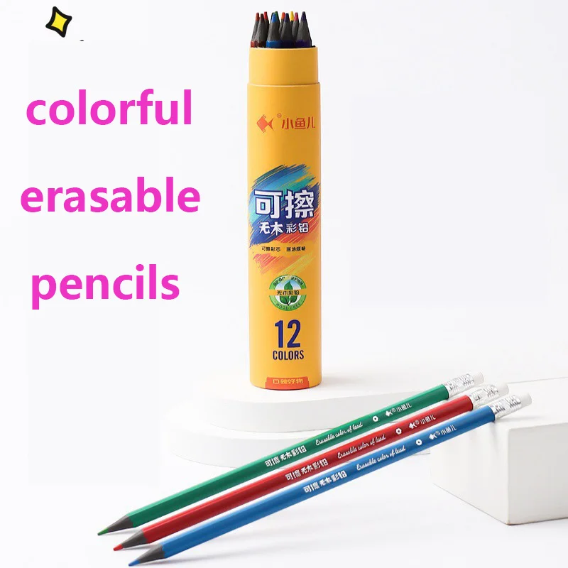 lot-de-10-crayons-effacables-en-gros-12-couleurs-mignons-sans-bois-colores-pour-enfants-fournitures-d'art-papeterie-coreenne-en-vrac