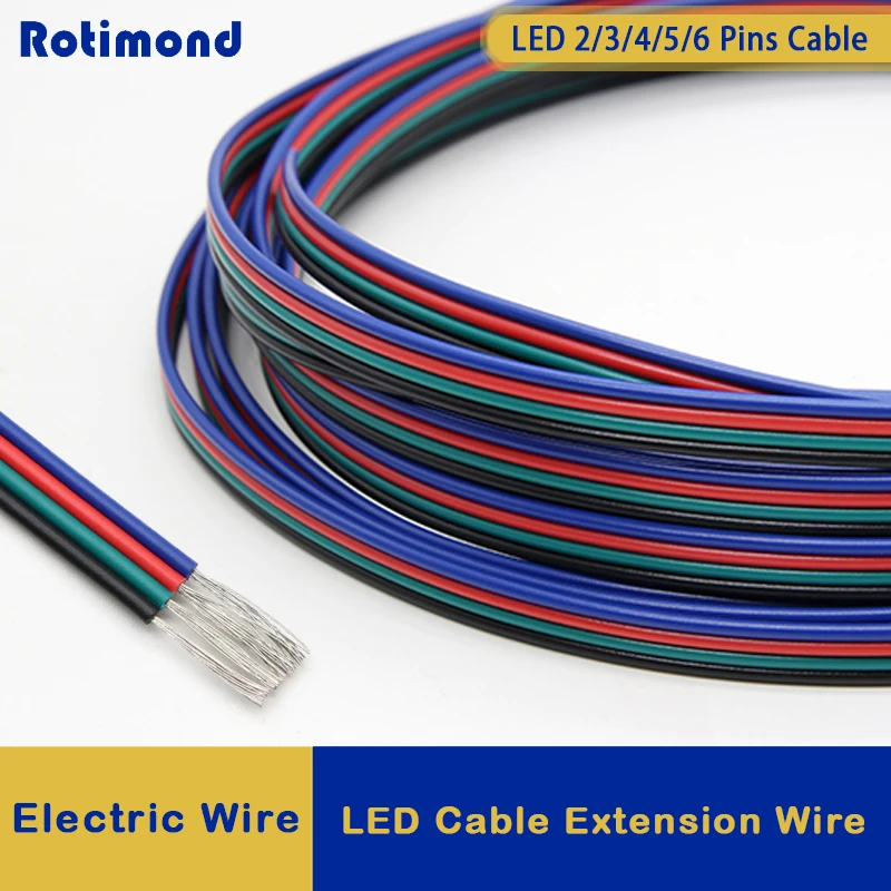 

2/5/10m LED Cable Electrical Wire 2/3/4/5/6pin LED Extension Cables For RGB RGBW RGBWW SMD WS2812B LED Strip Light JST Connector
