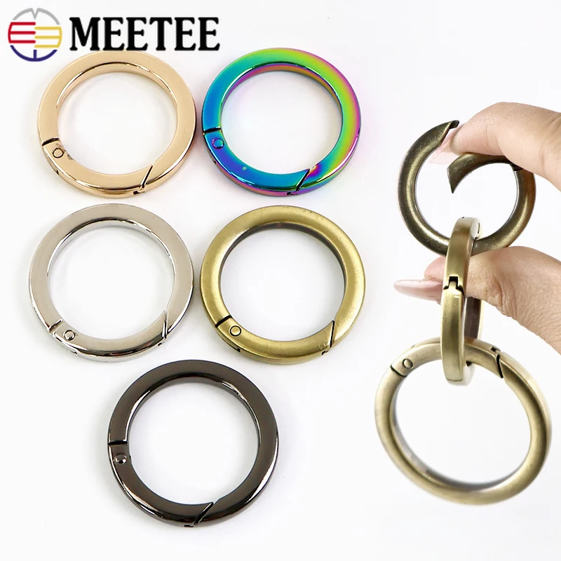 

10Pcs 16-38mm Metal Spring Ring for Keychain Openable Round Buckle Bag Strap Connect Rings Snap Hook DIY Hardware Accessories