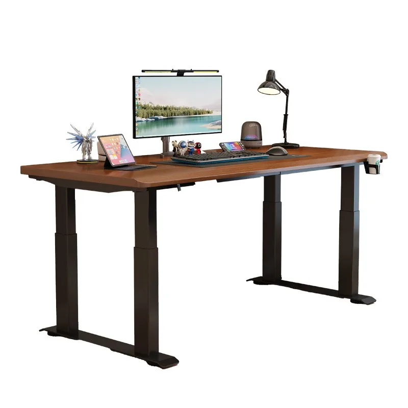 Solid Wood Electric Lifting Table Four-column E-sports Table Learning Table Can Be Lifted Double Motor Desk Lifting Type