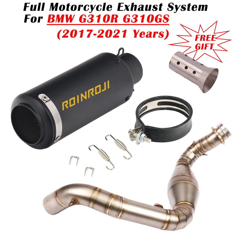 Voor Bmw G310r G310gs 2017 - 2019 2020 2021 Motorfiets Uitlaat Ontsnappen Gemodificeerd Volledig Systeem Koolstofvezel Demper Met Link Pijp - afbeelding 1